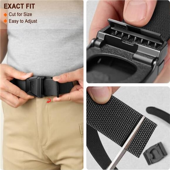 Men Tactical Belt‎ Stretch Nylon Web Gift Belt 1.5"-Hiking Rigger Quick Release - Picture 5 of 7